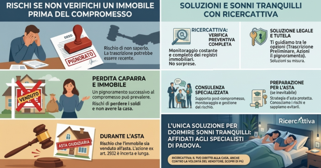Immobile pignorato dopo il compromesso: cosa rischia l’acquirente